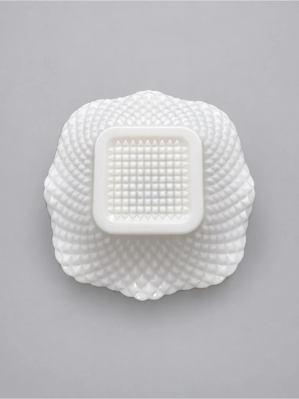 Westmoreland Vintage Milk Glass Diamond Ruffled Square Bowl